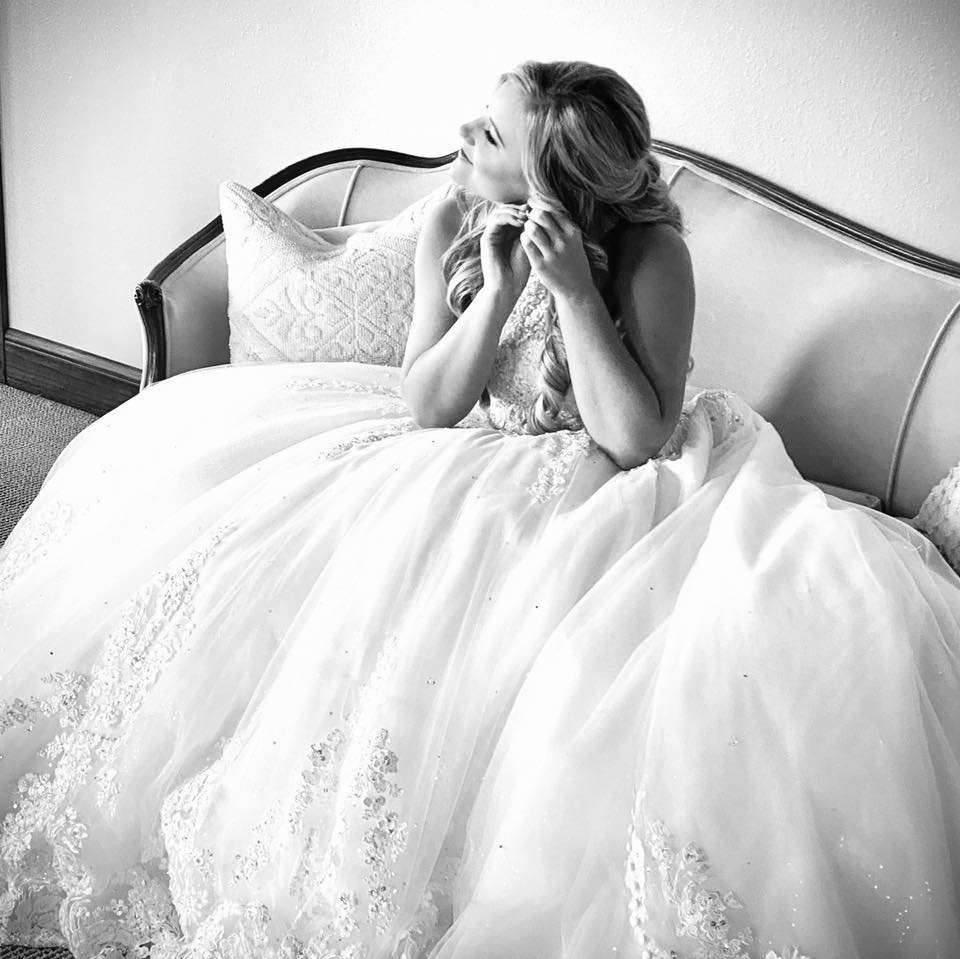 Bride getting ready for wedding